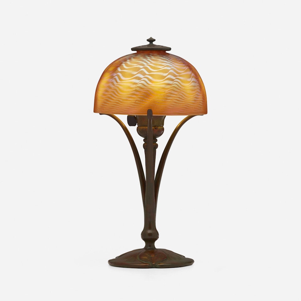 Damascene desk lamp by Tiffany Studios