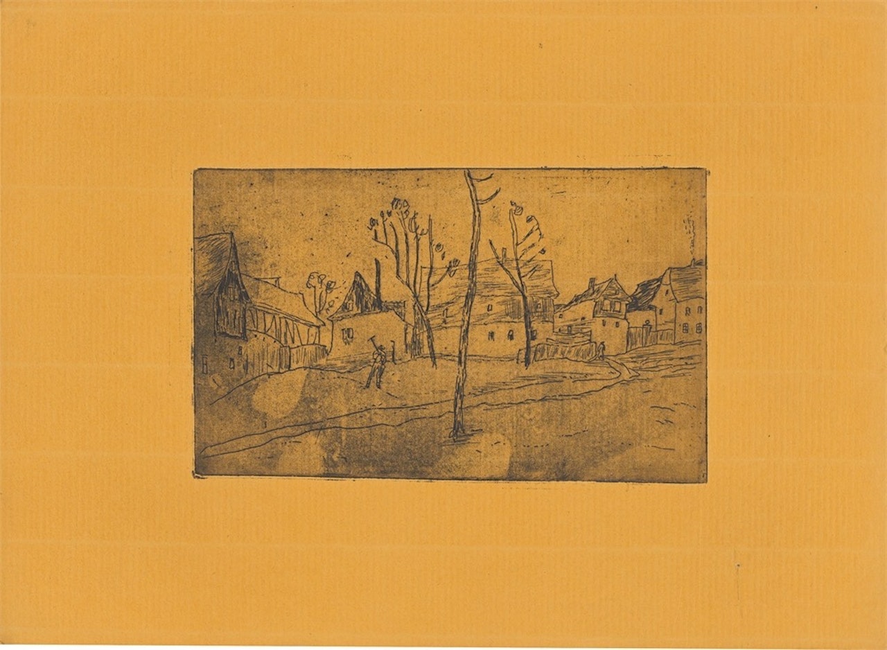 ”Dorf (mit Häusern und Bäumen)” by Lyonel Feininger