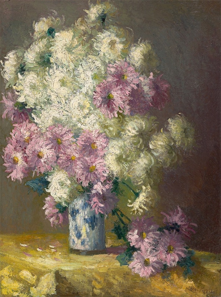 Stil life with aster flowers by Otto Pippel