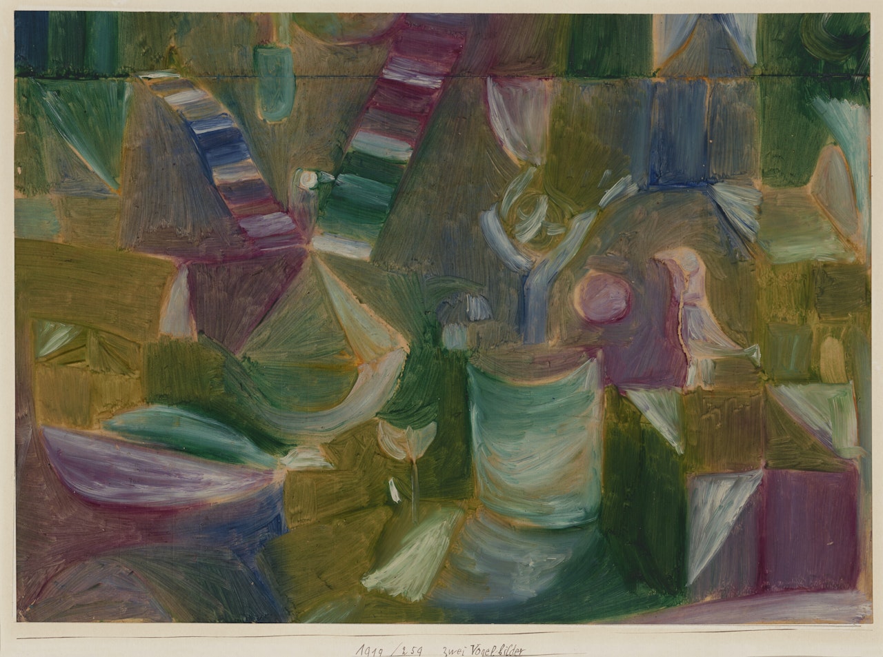Zwei Vogel-bilder by Paul Klee