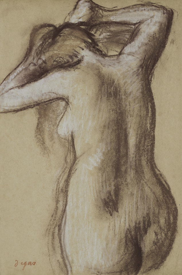 Jeune femme nue se coiffant by Edgar Degas