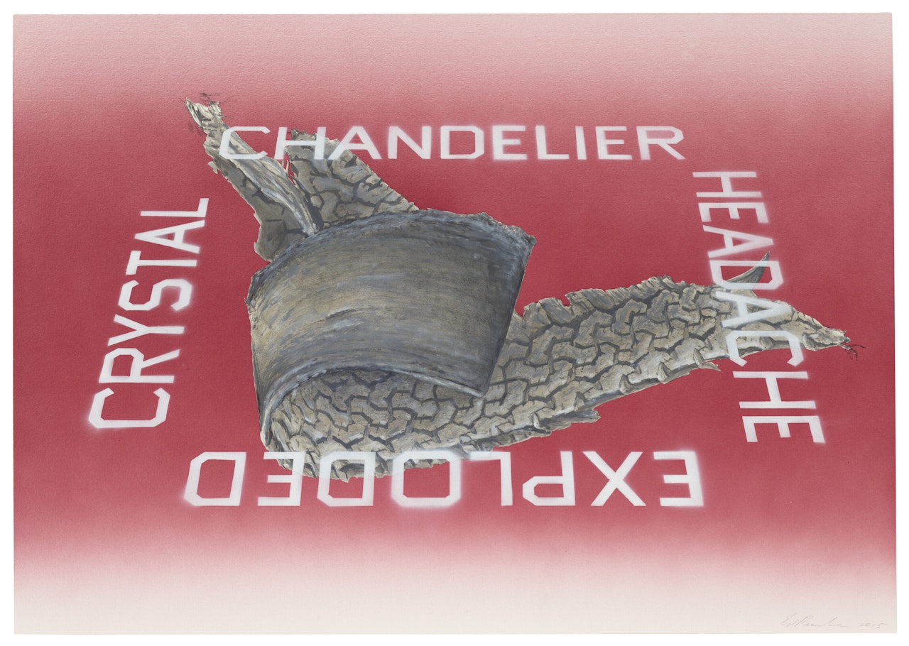 Exploded Crystal Chandelier Headache by Ed Ruscha