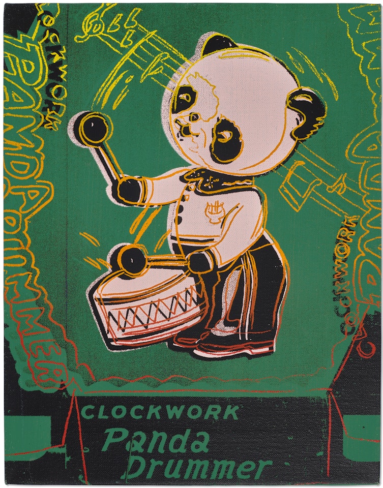 Clockwork Panda Drummer (Toy Painting) by Andy Warhol