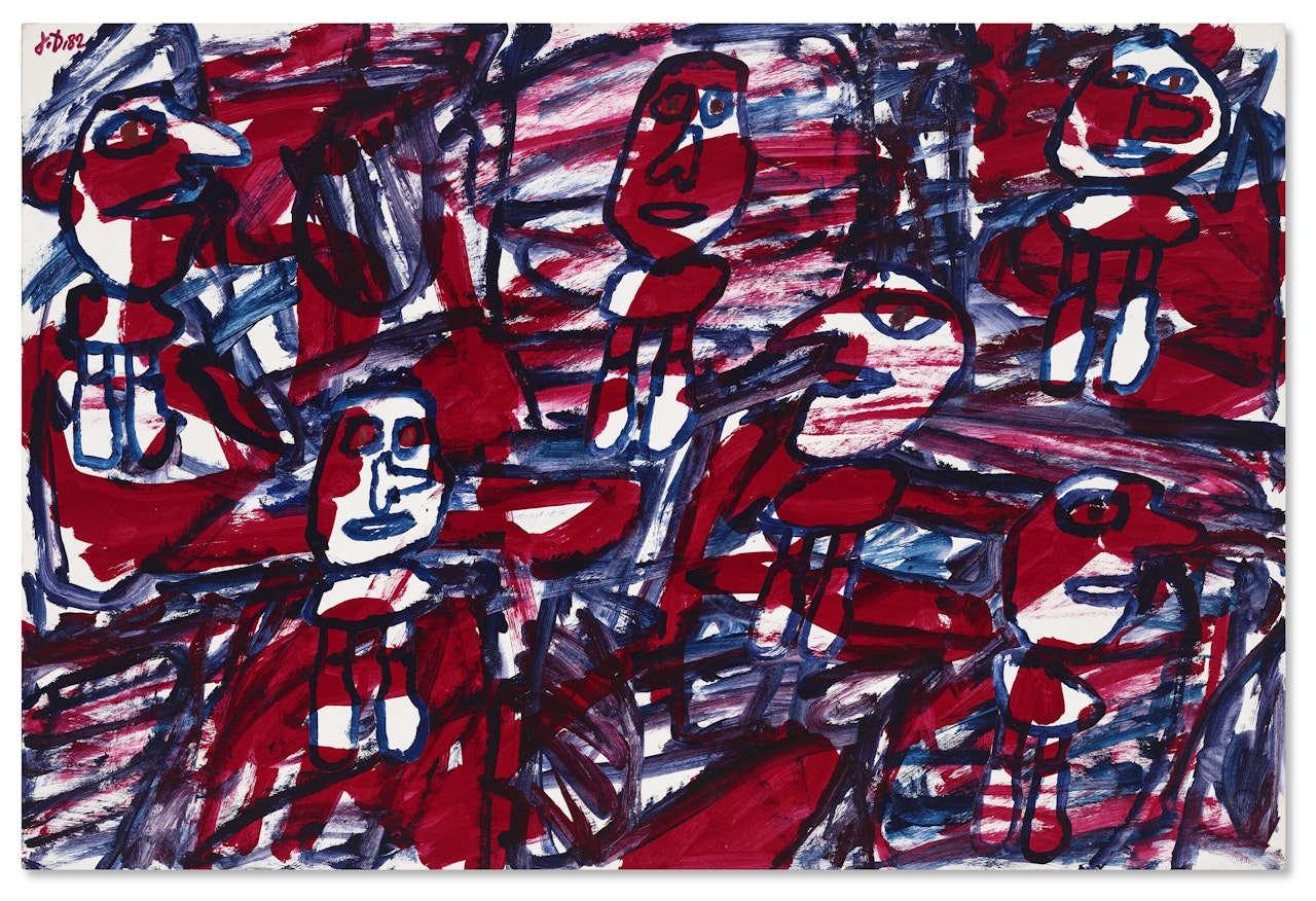 Site aléatoire avec 6 personnages by Jean Dubuffet