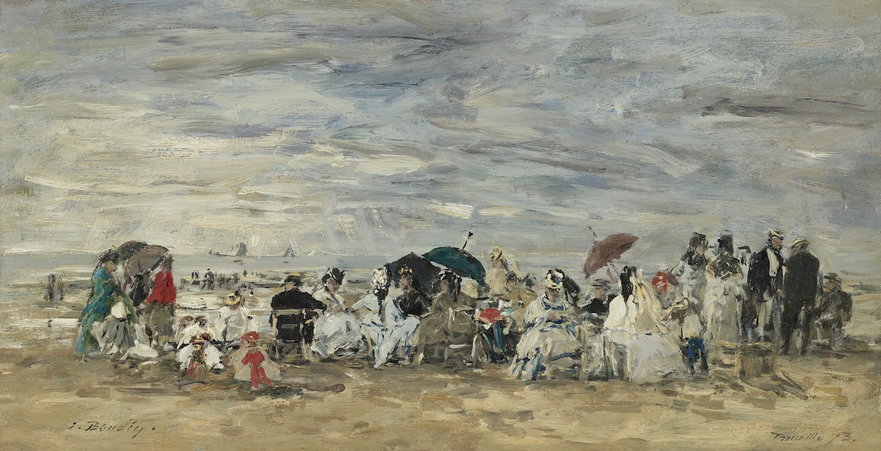 Trouville, Scène de plage by Eugène Boudin