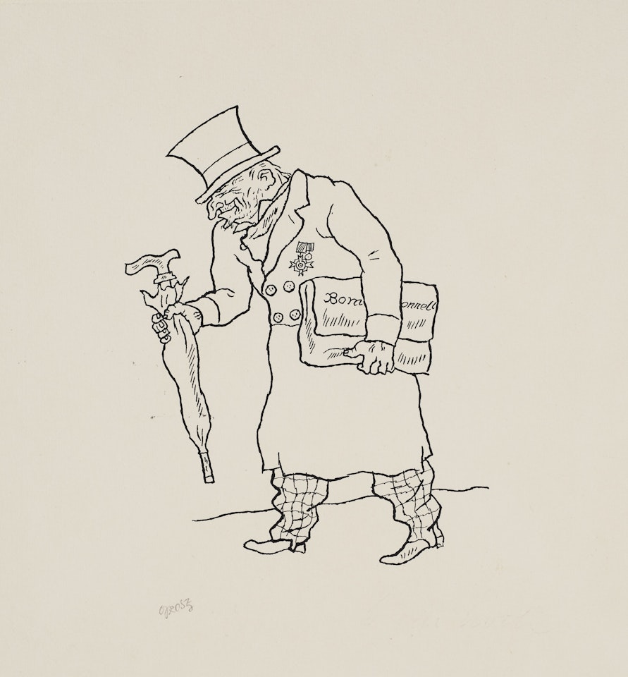Herr Bombonell (recto); Tartarin Singt (verso) by George Grosz
