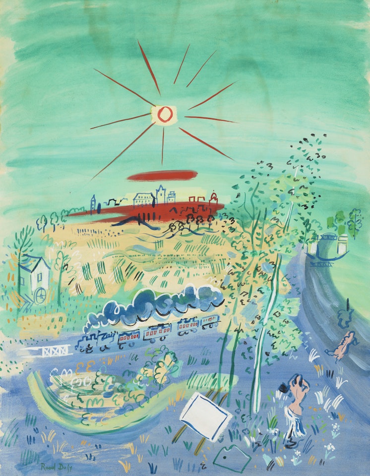 Le train bleu by Raoul Dufy