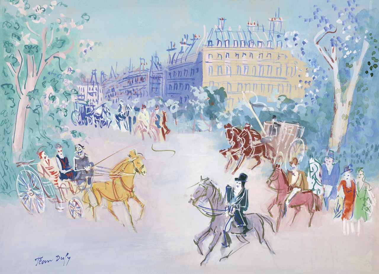 Promenade près du bois de Boulogne by Jean Dufy