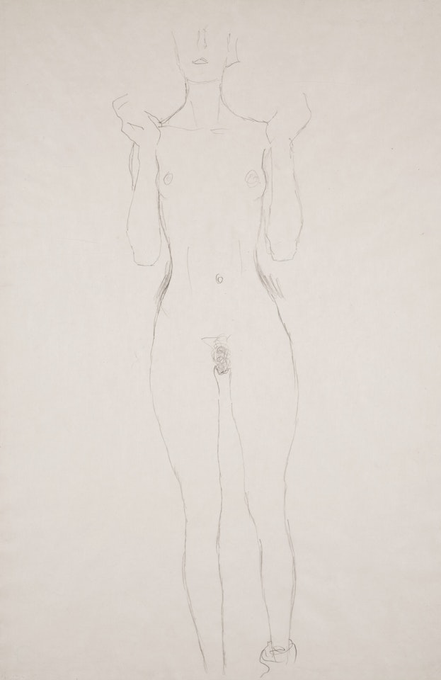 Akt mit erhobenen Unterarmen by Gustav Klimt
