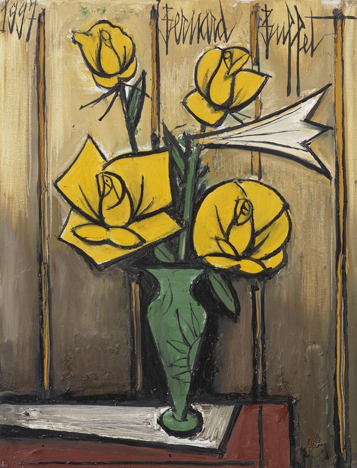 Roses jaunes et lys by Bernard Buffet