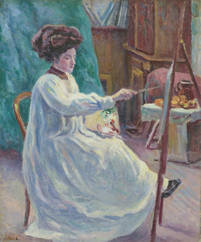 Portrait de Madame Jourdan dans son atelier by Maximilien Luce