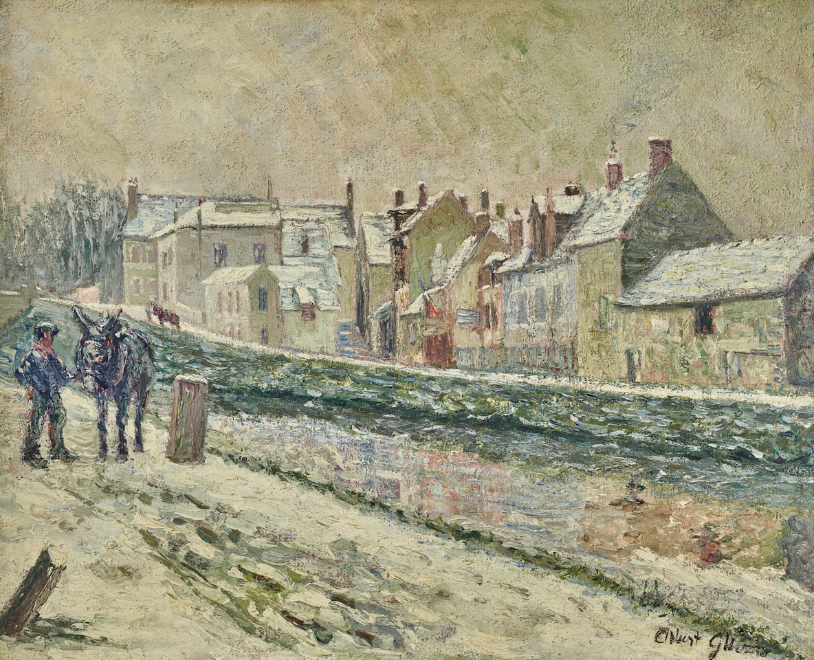 Le village de Moret-sur-Loing sous la neige by Albert Gleizes