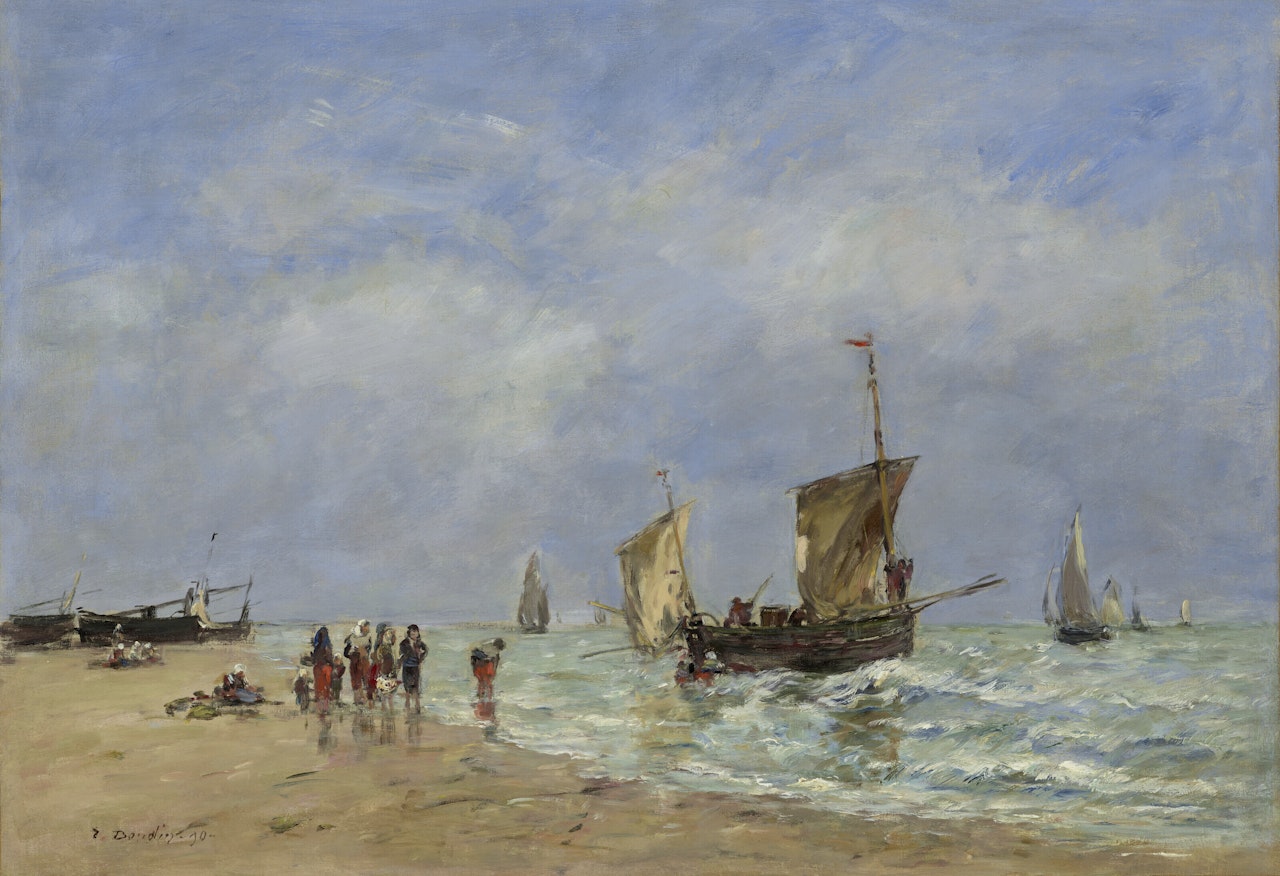 Berck, L'appareillage des barques by Eugène Boudin