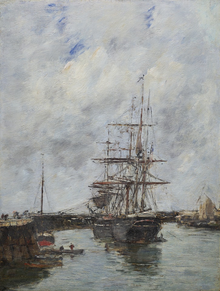Trouville, Les jetées marée haute by Eugène Boudin