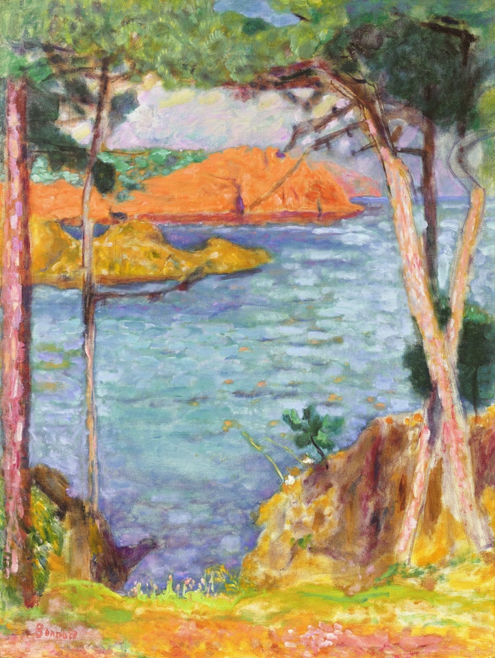 Bord de mer, pins et rochers rouges by Pierre Bonnard