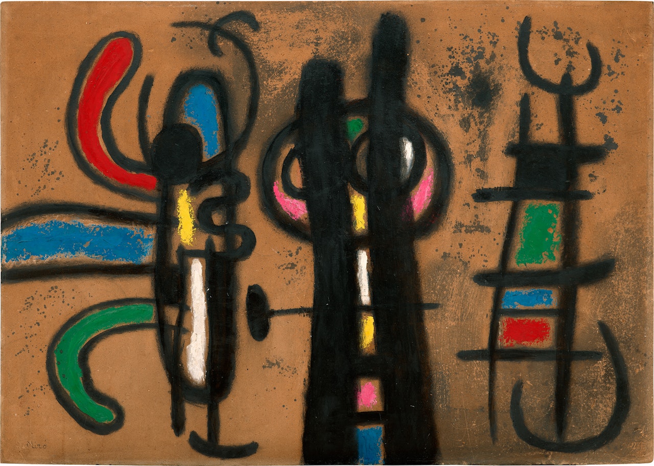 Personnage et oiseaux by Joan Miró