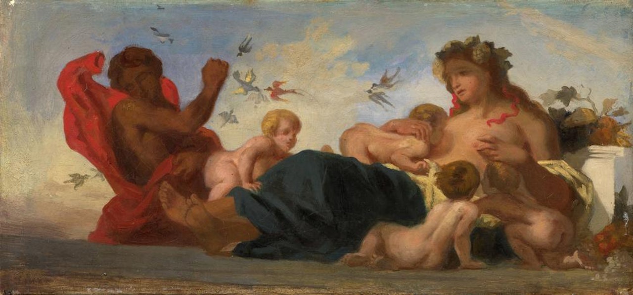 L'Agriculture, réplique réduite du décor du plafond du Salon du Roi, Palais Bourbon, Paris by Eugene Delacroix