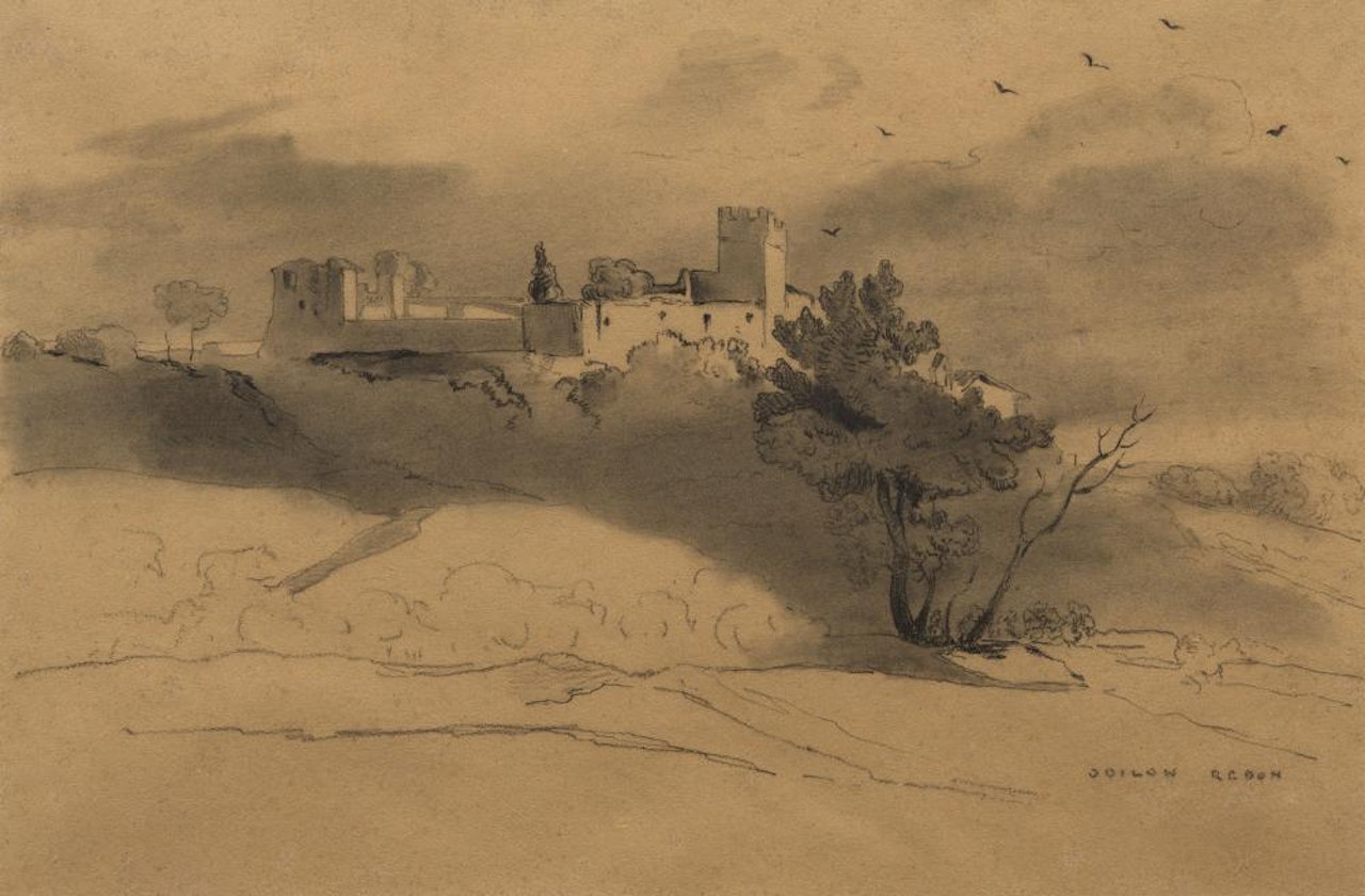 Paysage avec forteresse by Odilon Redon