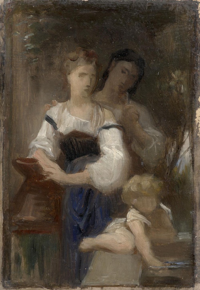 Etude pour L'amour à la fontaine ou Le Secret by William-Adolphe Bouguereau