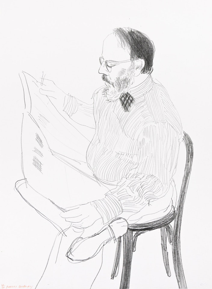 Henry Reading the Newspaper by David Hockney