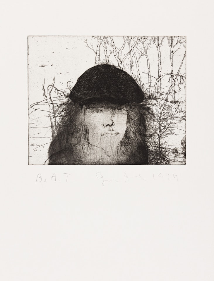 Self Portrait in a Flat Cap by Jim Dine