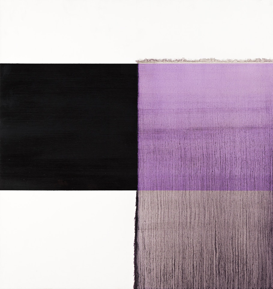 Exposed Painting Schevening Black, Red, Violet by Callum Innes