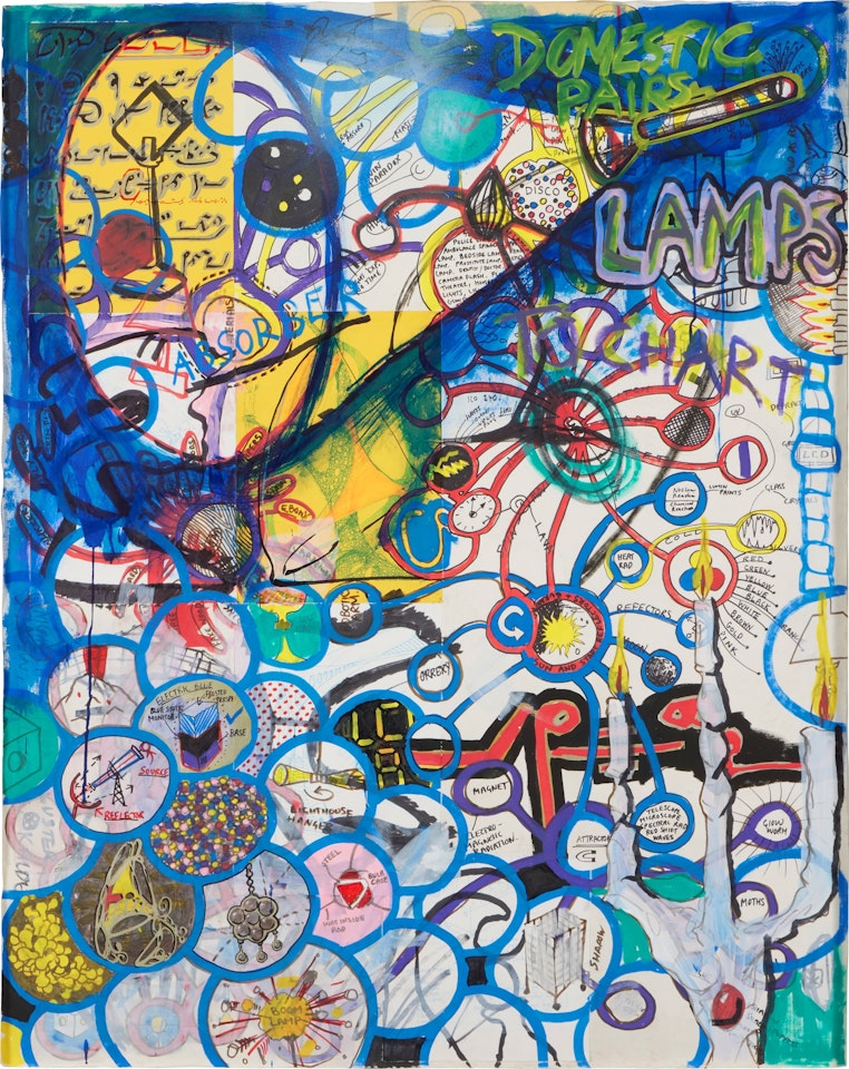 Studio Wall Drawing: Domestic Pairs - Lamps by Keith Tyson