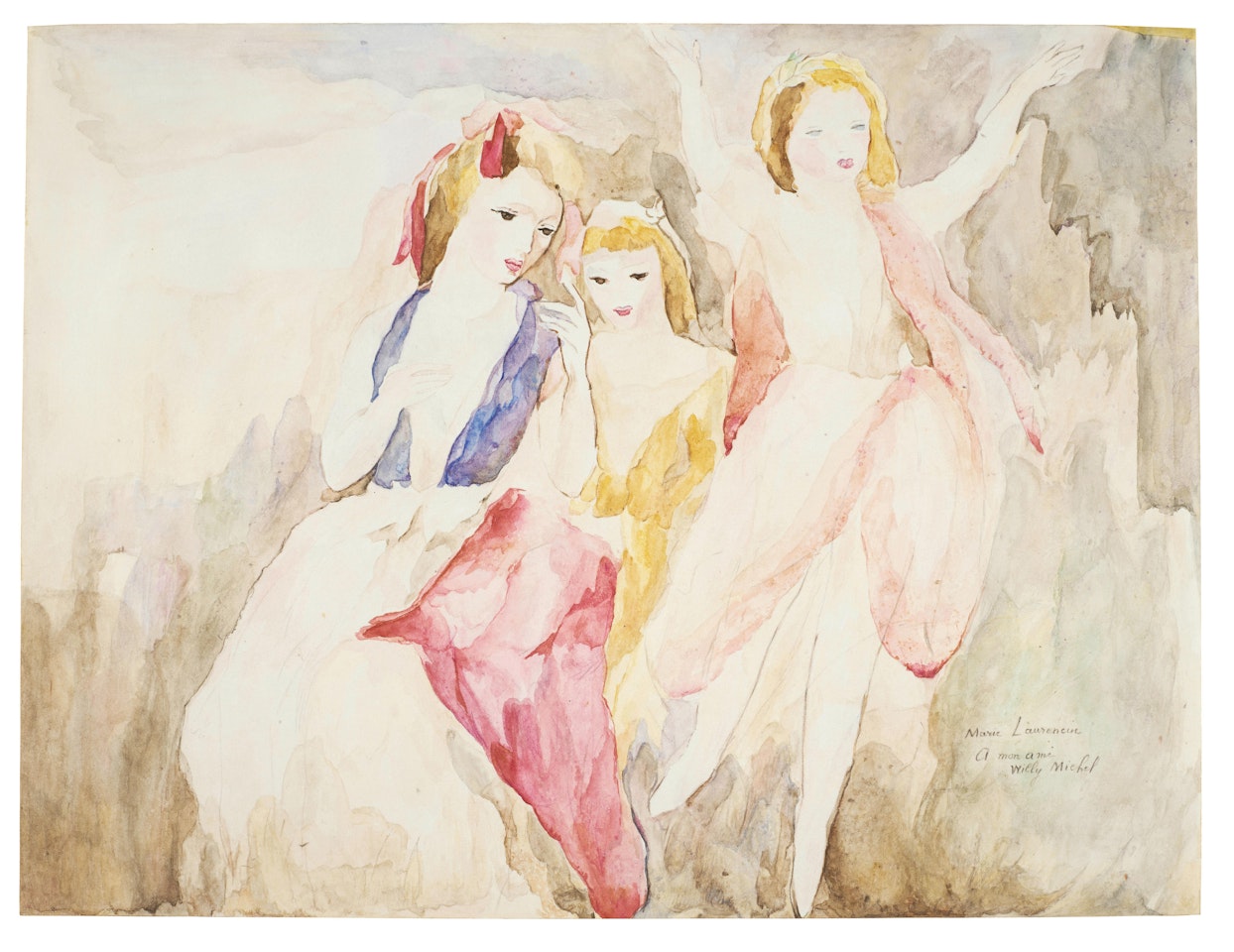 Jeune femme et jeunes filles en plein air by Marie Laurencin