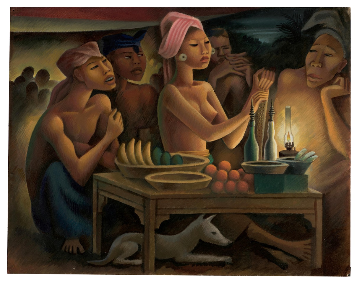 Food Stand in Bali by Miguel Covarrubias