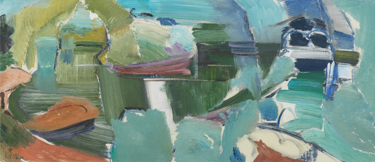 Two Boats on Summer Water  by Ivon Hitchens