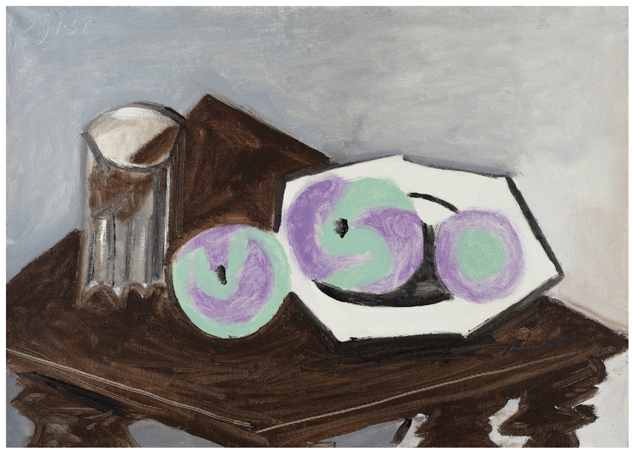 Nature morte, verre et compotier aux fruits by Pablo Picasso