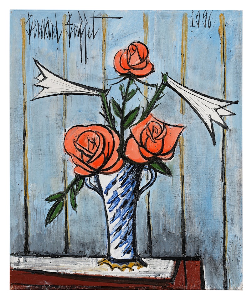 Roses rouges et lys by Bernard Buffet