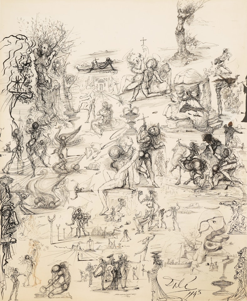 Diverses scènes de ballet dit aussi "Grand dessin by Salvador Dali