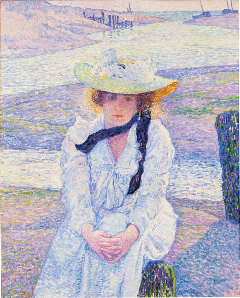 Jeune femme au bord de la grève by Theo van Rysselberghe