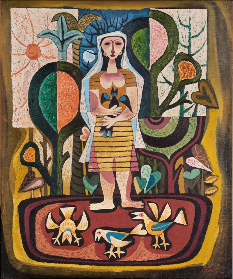 Girl with Birds by Mario Carreno