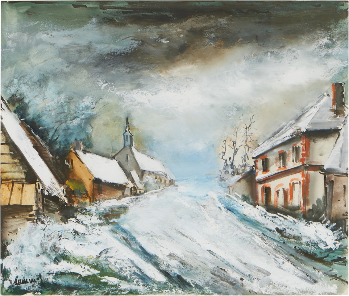 Rue de village, effet de neige by Maurice de Vlaminck