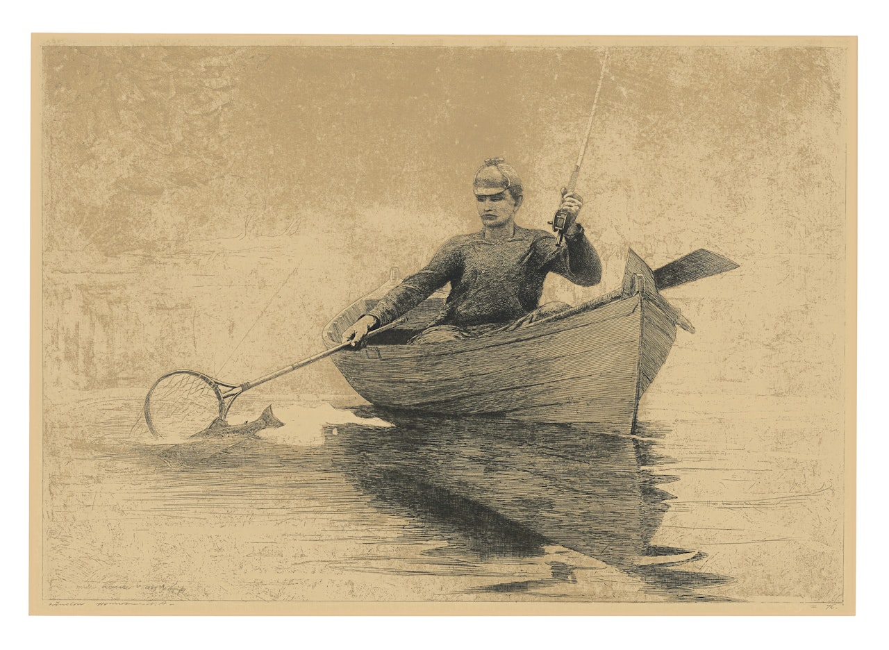 Fly Fishing, Saranac Lake by Winslow Homer