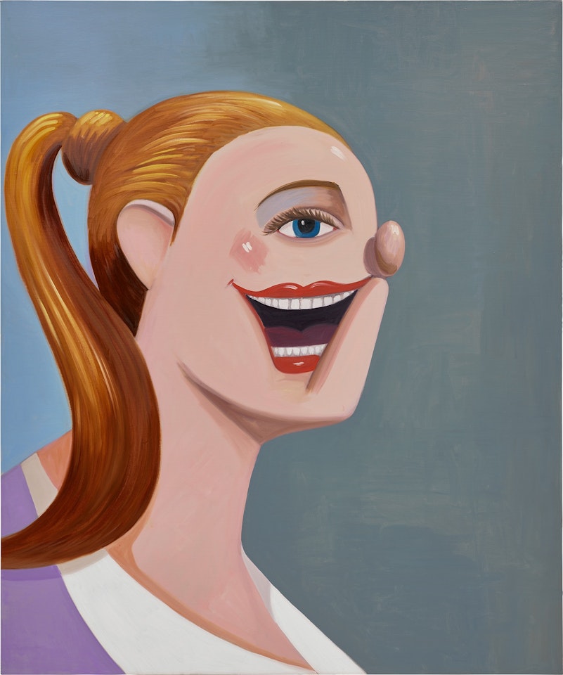 Smiling Girl With Ponytail by George Condo