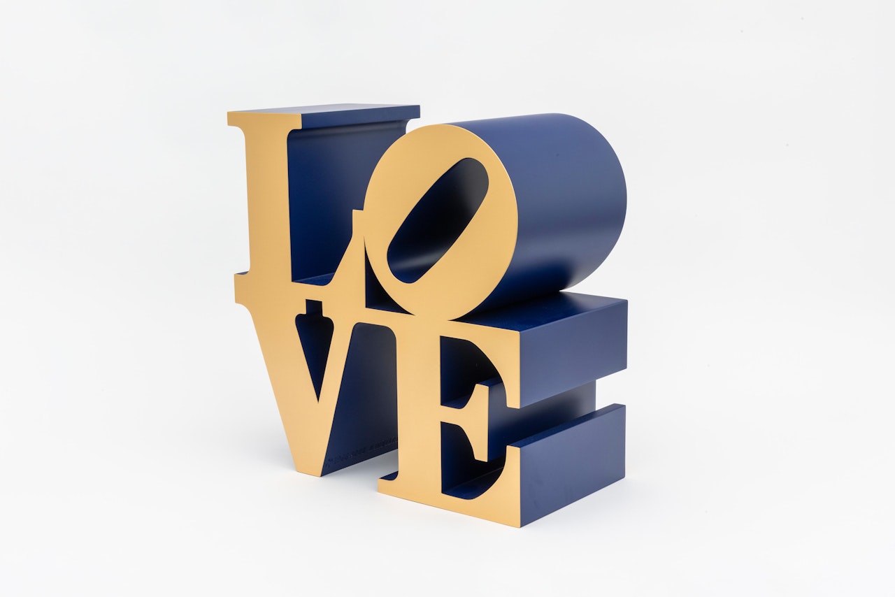 LOVE (Gold/Blue) - by Robert Indiana