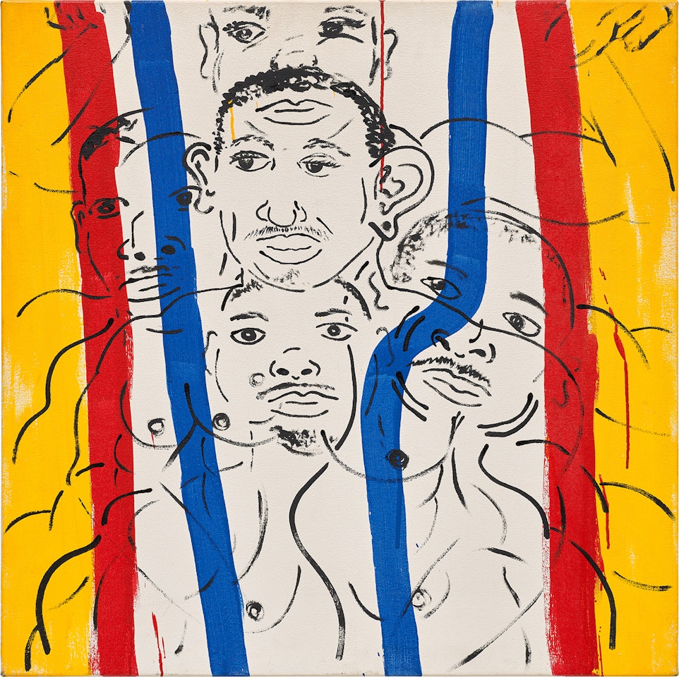 Red-Yellow-Blue #16 (Portrait of Adolpho) by Keith Haring
