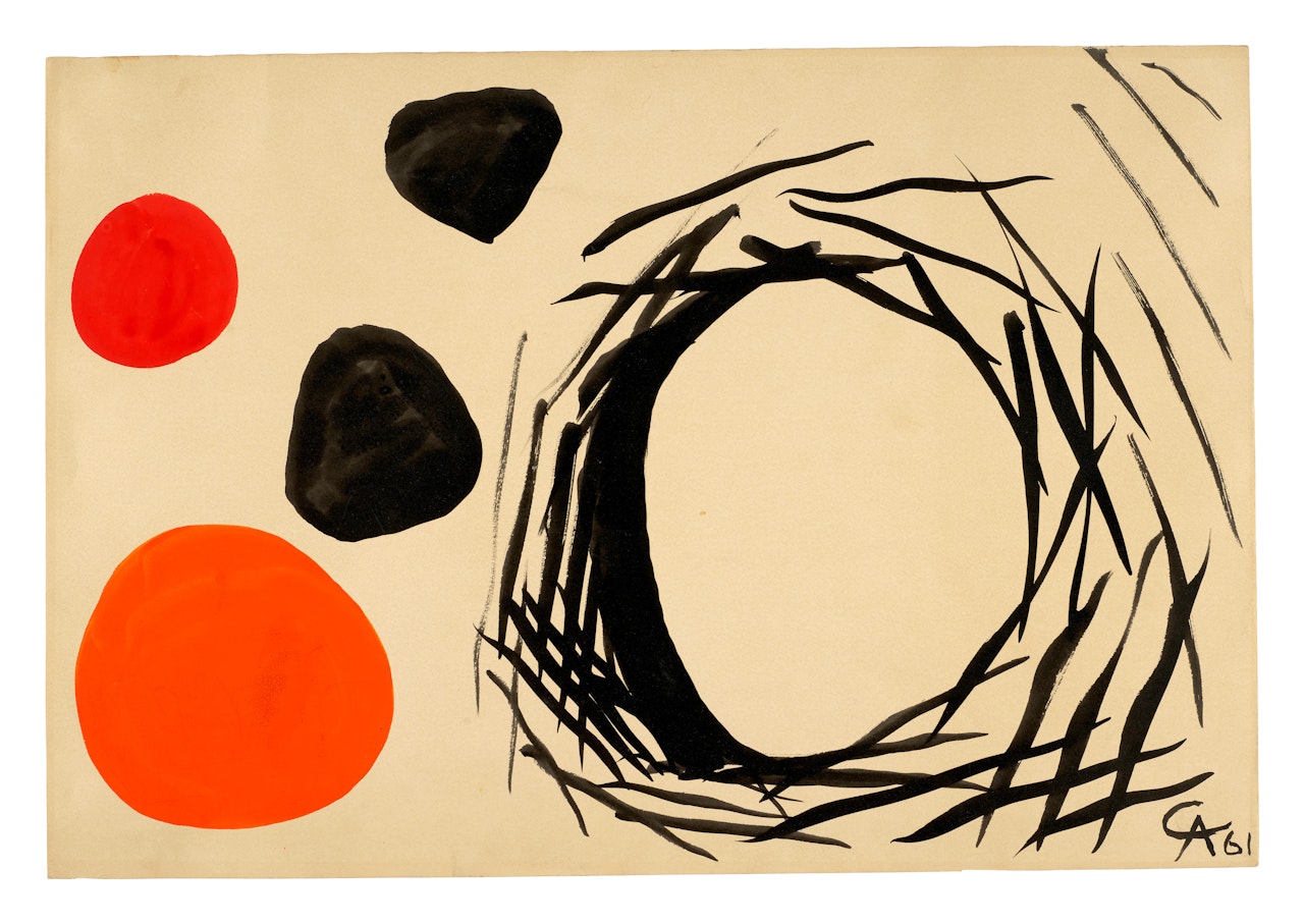 Nest and Two Orange Spots by Alexander Calder