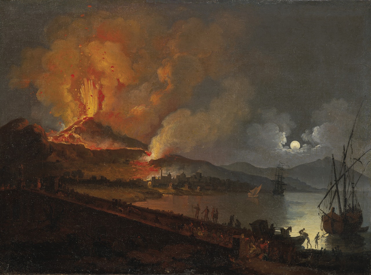 Éruption du Vésuve by French School