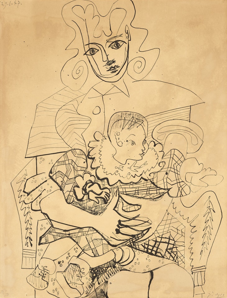 Ines and her Child by Pablo Picasso