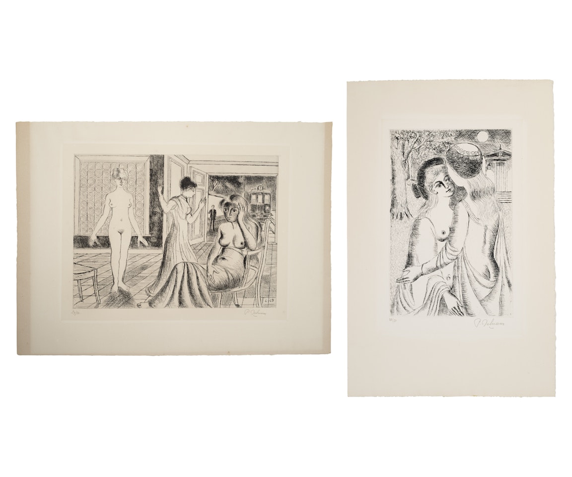 Two Prints by the Artist by Paul Delvaux