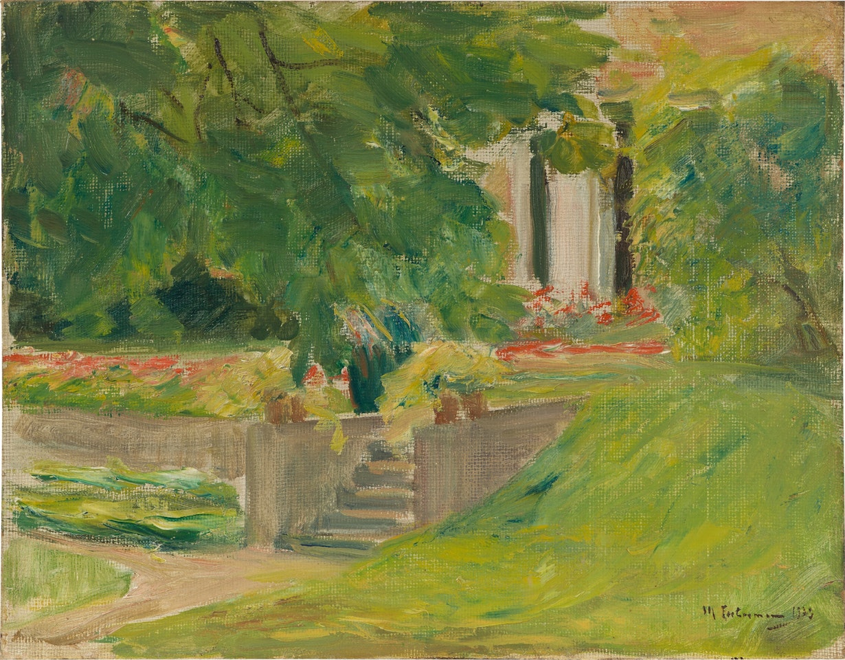 Die Blumenterrasse im Wannseegarten nach Südwesten (Treppenansicht) by Max Liebermann