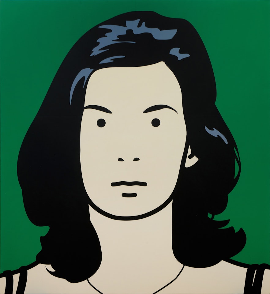 Christine, receptionist. (hair down). by Julian Opie