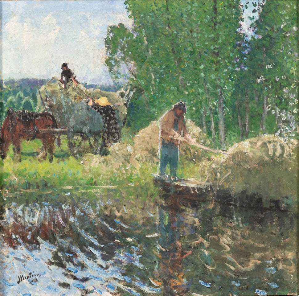 The Haymaking by Pierre Eugène Montezin