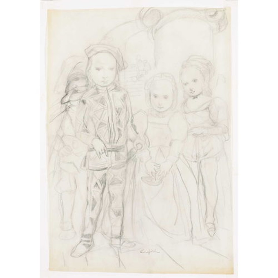 HARLEQUIN AND COLUMBINE by Leonard Tsuguharu Foujita