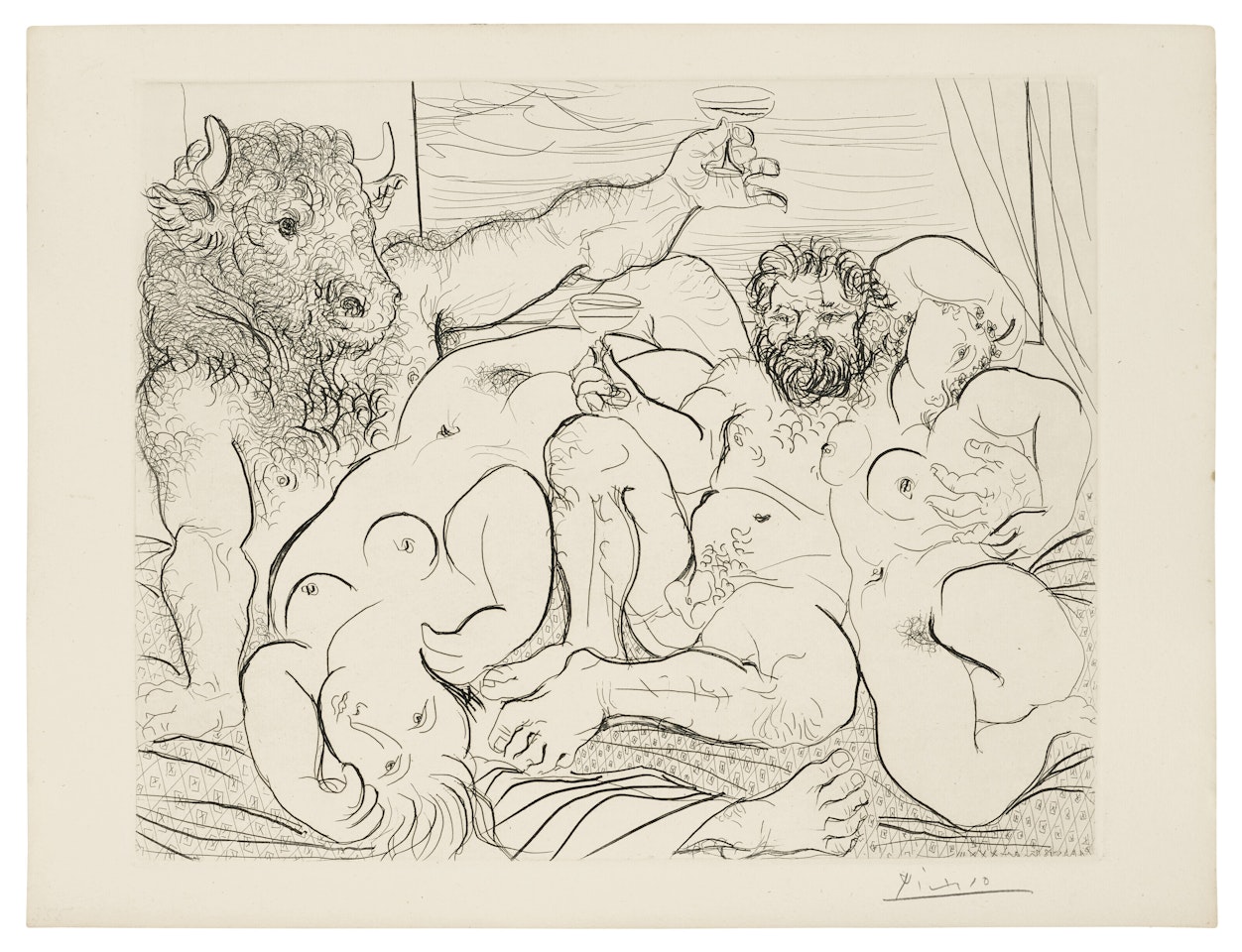 Scène bacchique au minotaure, from: La Suite Vollard by Pablo Picasso