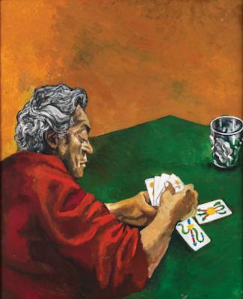 Autoritratto con carte da gioco (Self-portrait with cards) by Renato Guttuso